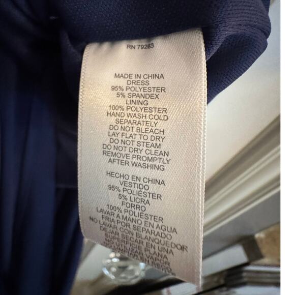 ALEX EVENINGS NEW Navy Long Embellished Keyhole Dress Size 10 - Picture 8 of 9